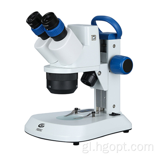 Microscopio de cabeza binocular con interruptor de dimmer de dial